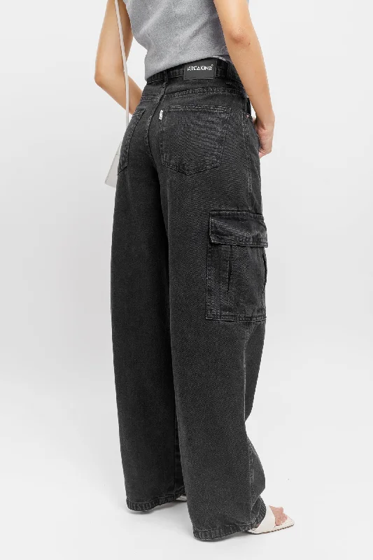 Charcoal Black Cargo Pants