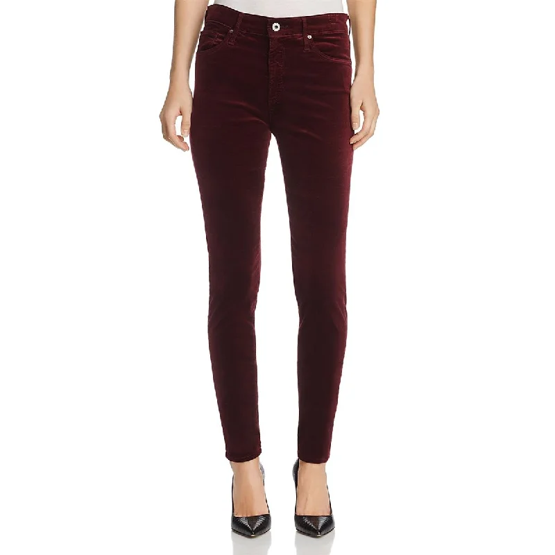 Adriano Goldschmied Womens The Farrah Velvet High Rise Skinny Pants