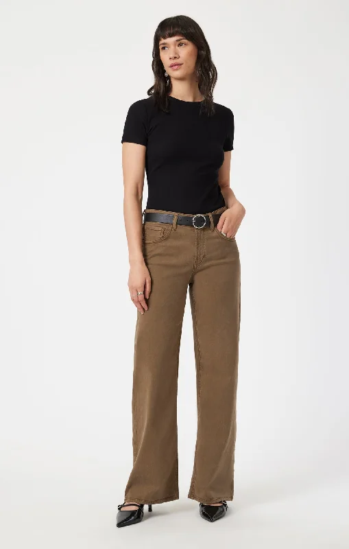 ALENA WIDE LEG IN BRINDLE LUXE TWILL