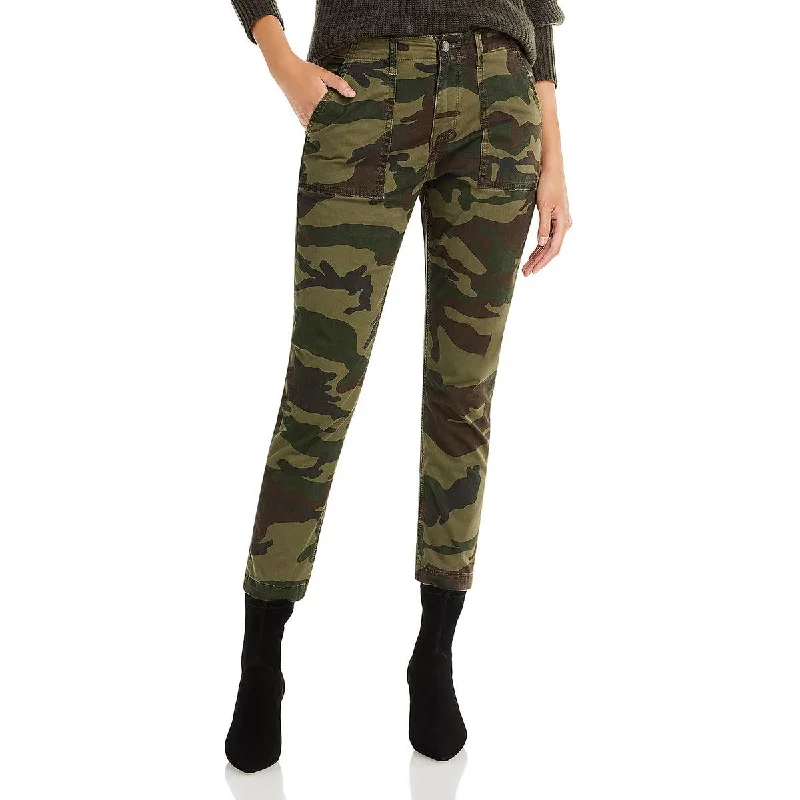 Aqua Womens Camo Flap Pocket Straight Leg Pants