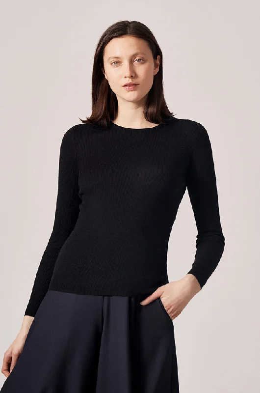 CASHMERE / SILK RIB CREWNECK