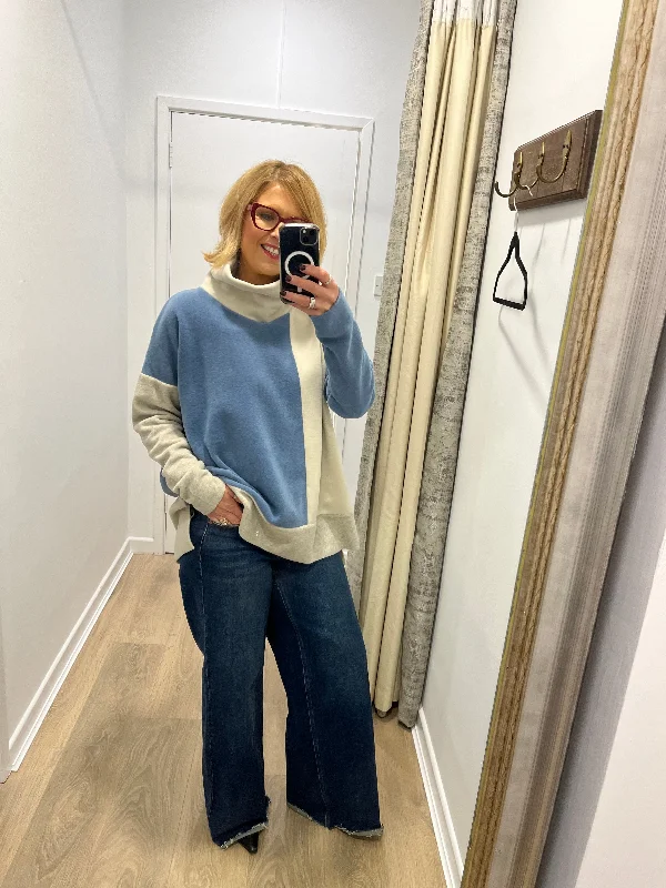 Henriette Steffensen Sweater Patch in Dusty Blue, Kit & Sand 1380