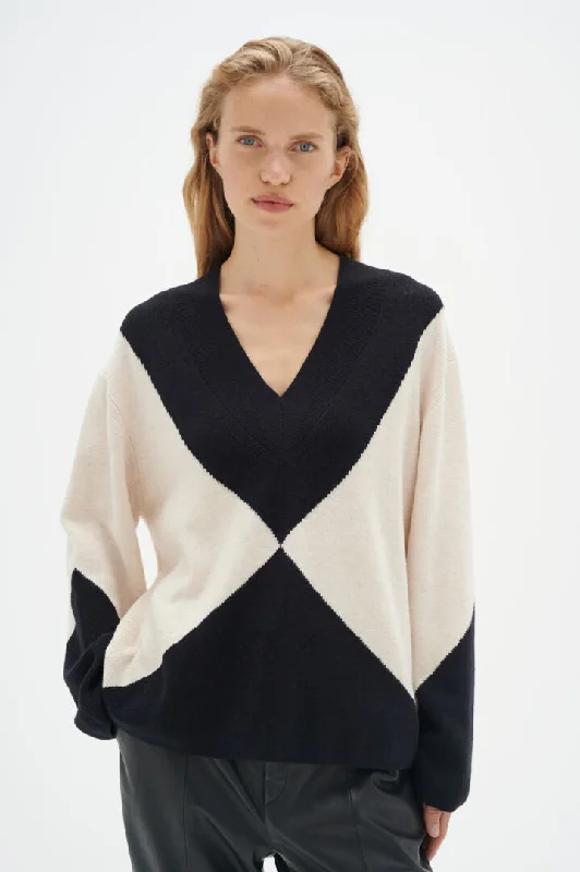 Inwear Rudi Intarsia Pullover in Haze Melange