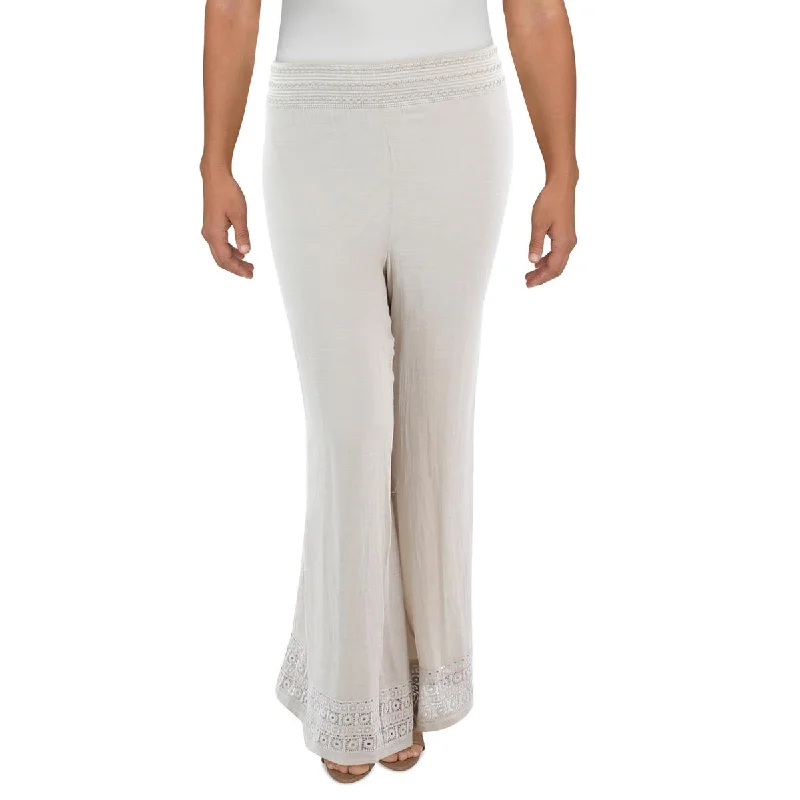 JM Collection Womens Plus Woven Wide-Leg Palazzo Pants