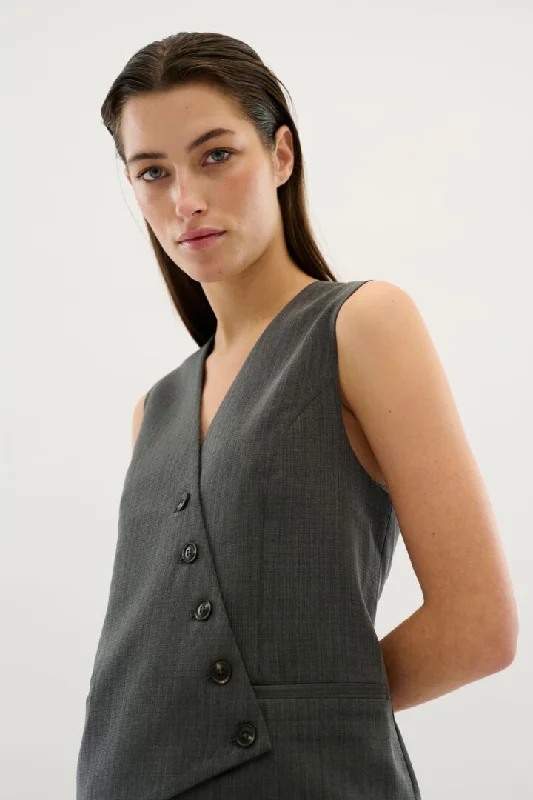 Karen By Simonsen Kbro Waistcoat in Grey Melange