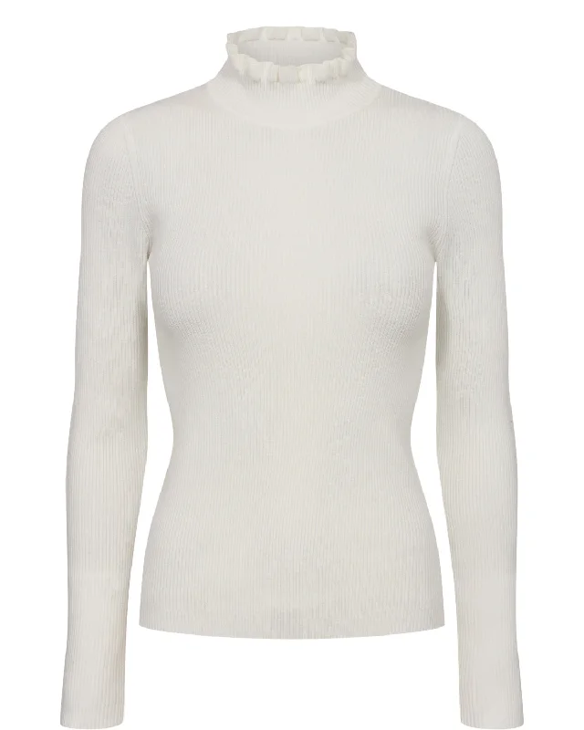 Numph Nusidanu Highneck Pullover in Cloud Dancer