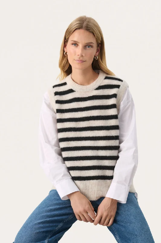 Part Two Emmely Knit in Black Stripe