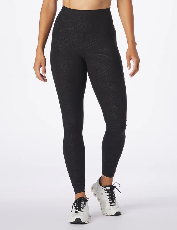 Taper Legging Print: Black Swirl Gloss