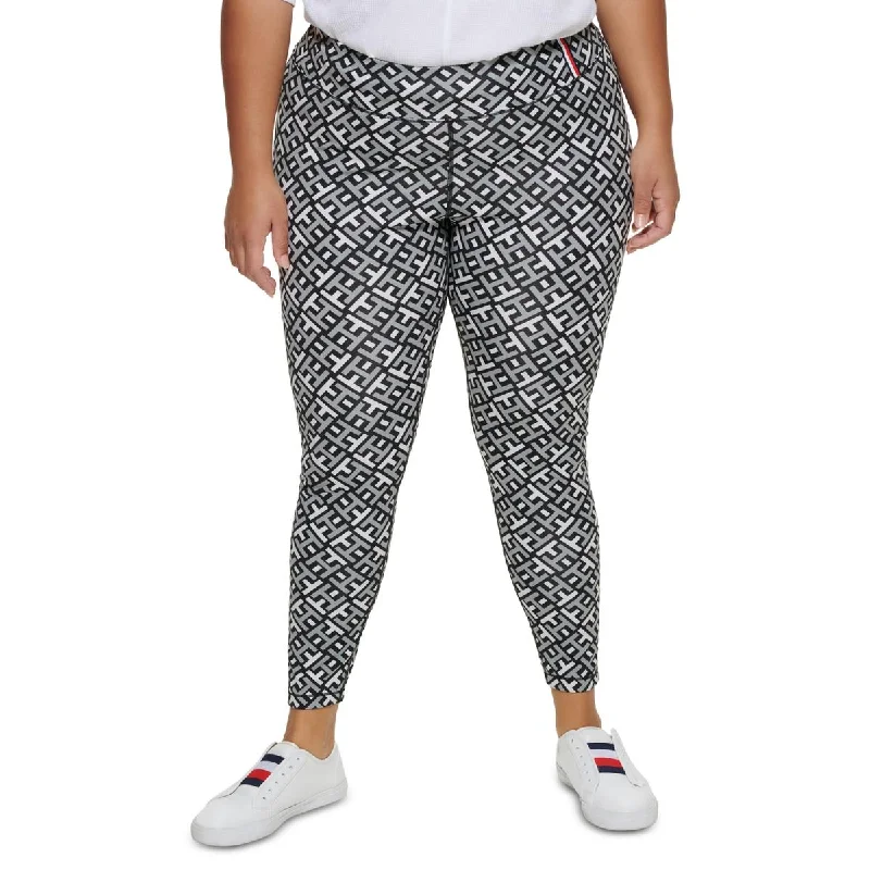 Tommy Hilfiger Sport Womens Plus Printed High Rise Leggings