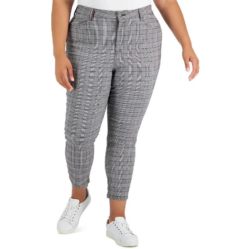 Tommy Hilfiger Womens Woven Plaid Skinny Pants