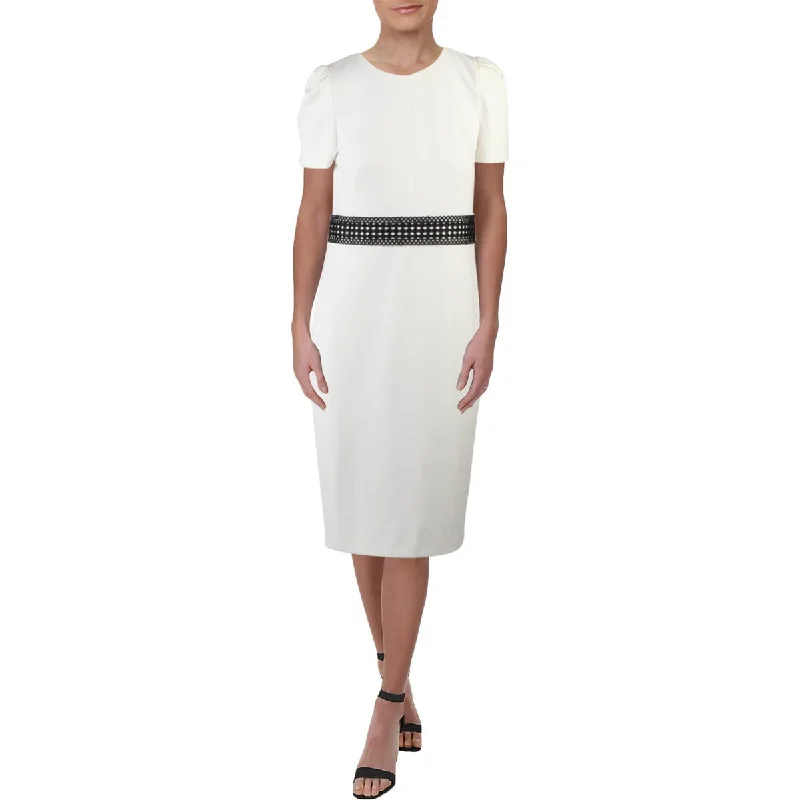 Calvin Klein Womens Lace Sheath Midi Dress