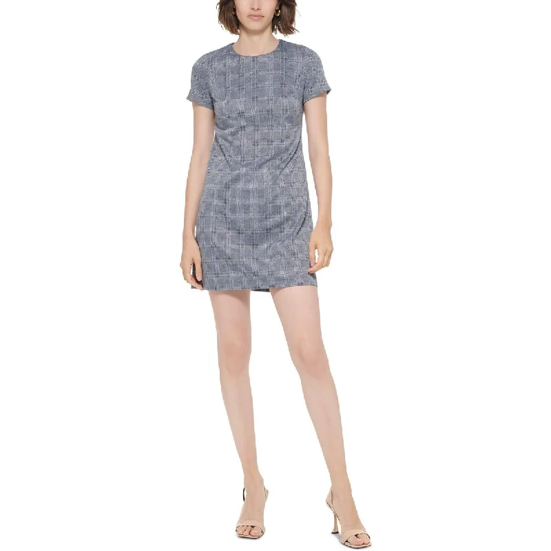 Calvin Klein Womens Petites Ponte Short Mini Dress