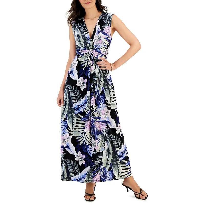 Connected Apparel Womens Floral Print  Maxi Dress