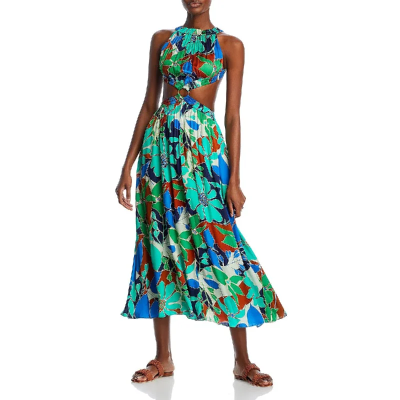 Cult Gaia Womens Theia Printed Cut-Out Maxi Dress