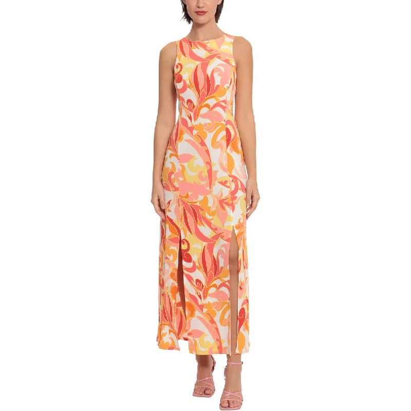 Donna Morgan Womens Printed Sleeveless Maxi Dress