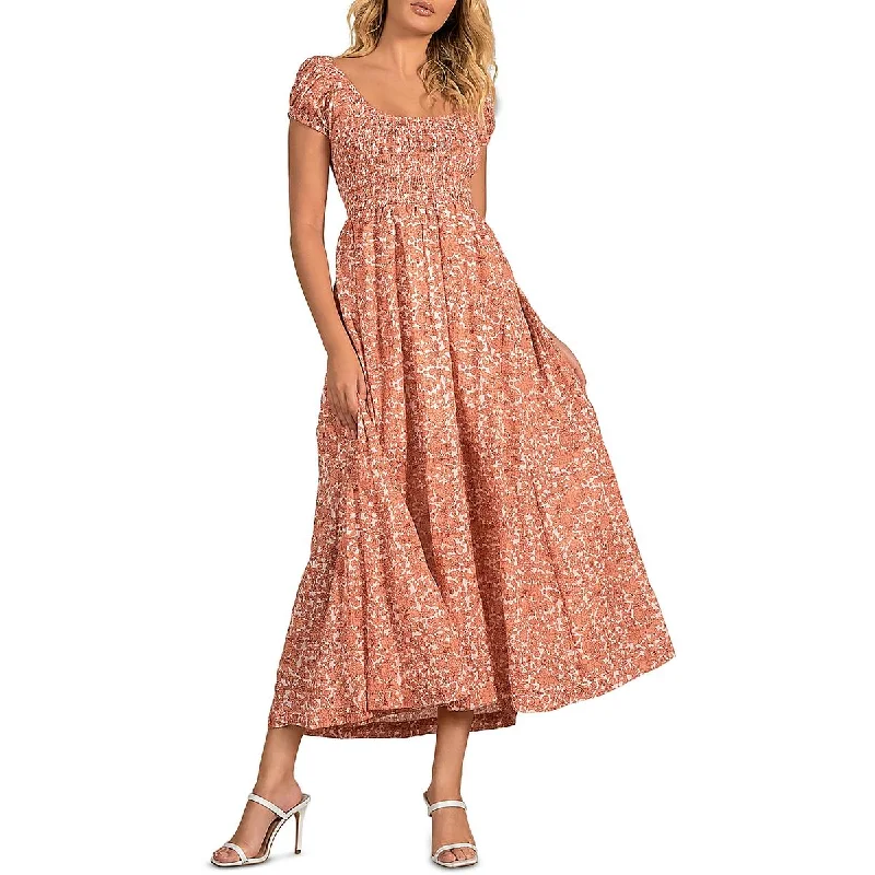 Elan Womens Floral Long Maxi Dress