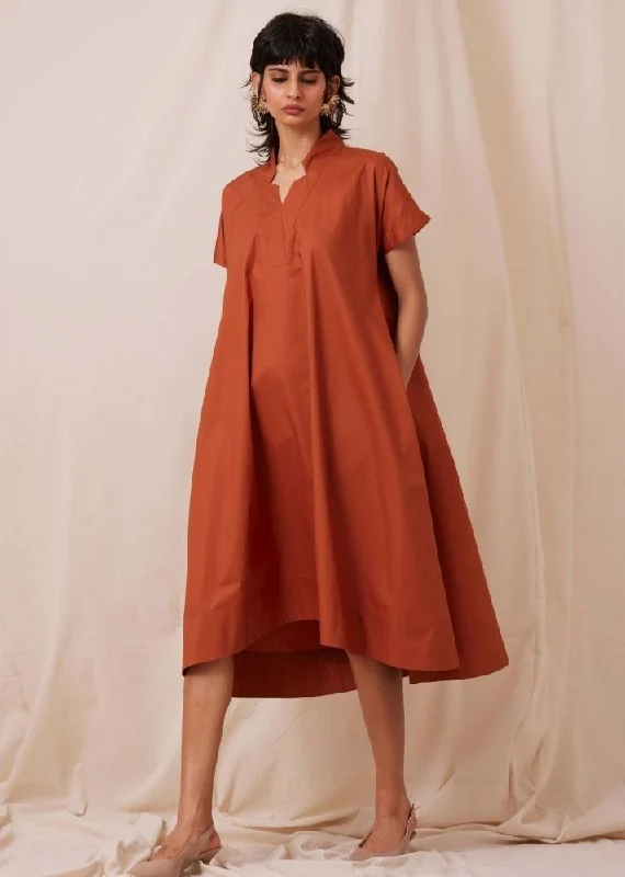 Pina Rust Cotton Dress