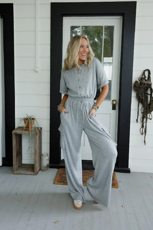 The Nest Sunset Forager Jumpsuit - Heather Gray